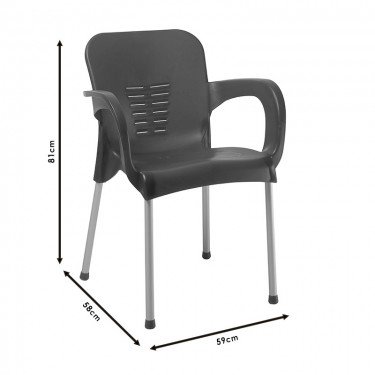 Πολυθρόνα Feast PP cappucino-αλουμίνιο γκρι Υλικό: PP 253-000022