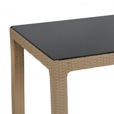 Τραπέζι Explore με UV protection PP cappucino 90x90x73.5εκ Υλικό: PP 253-000032