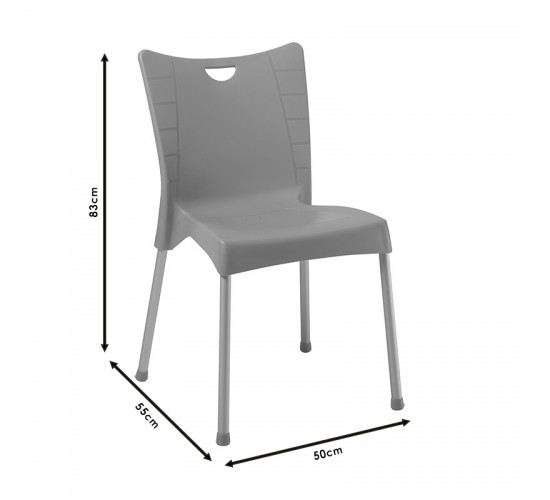 Καρέκλα Crafted PP πράσινο-αλουμίνιο γκρι Υλικό: PP 253-000039