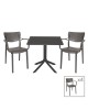 Τραπεζαρία Groovy-Frontline σετ 5τεμ PP ανθρακί 80x80x74,5εκ. Υλικό: PP 253-000086 Τραπεζαρία Groovy-Frontline σετ 5τεμ PP ανθρακί 80x80x74,5εκ. Υλικό: PP 253-000086