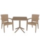 Τραπεζαρία Groovy-Halcyon σετ 3τεμ PP cappuccino 80x80x74,5εκ. Υλικό: PP 253-000093 Τραπεζαρία Groovy-Halcyon σετ 3τεμ PP cappuccino 80x80x74,5εκ. Υλικό: PP 253-000093
