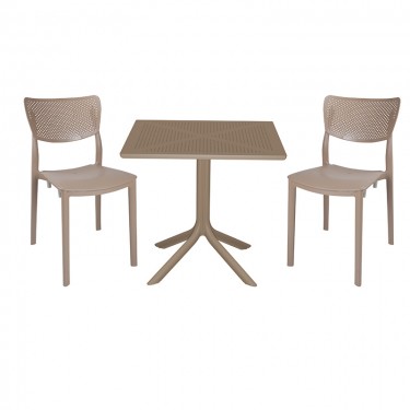 Τραπεζαρία Icon-Ignite σετ 3τεμ PP σε cappuccino απόχρωση Υλικό: PP 253-000095