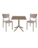 Τραπεζαρία Groovy-Ignite σετ 3τεμ PP cappuccino 80x80x74,5εκ. Υλικό: PP 253-000095 Τραπεζαρία Groovy-Ignite σετ 3τεμ PP cappuccino 80x80x74,5εκ. Υλικό: PP 253-000095