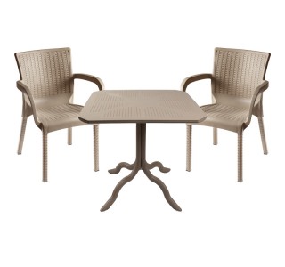 Τραπεζαρία Icon-Festive σετ 3τεμ PP σε cappuccino απόχρωση Υλικό: PP 253-000100