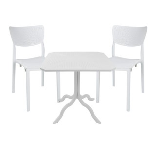 Τραπεζαρία Icon-Ignite σετ 3τεμ PP σε λευκή απόχρωση Υλικό: PP 253-000106