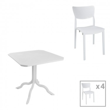 Τραπεζαρία Icon-Ignite σετ 5τεμ PP σε λευκή απόχρωση Υλικό: PP 253-000107