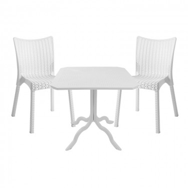 Τραπεζαρία Icon-Confident σετ 3τεμ PP σε λευκή απόχρωση Υλικό: PP 253-000110