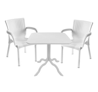 Τραπεζαρία Icon-Festive σετ 3τεμ PP σε λευκή απόχρωση Υλικό: PP 253-000112