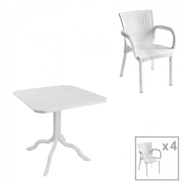 Τραπεζαρία Icon-Festive σετ 5τεμ PP σε λευκή απόχρωση Υλικό: PP 253-000113