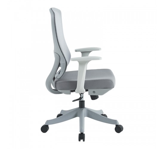 Καρέκλα γραφείου εργασίας Litulo ύφασμα mesh σε γκρι απόχρωση 51x50.5x98/106εκ Υλικό: METAL - MESH FABRIC - PP - 6CM FOAM SEAT FROM PLYWOOD 254-000014