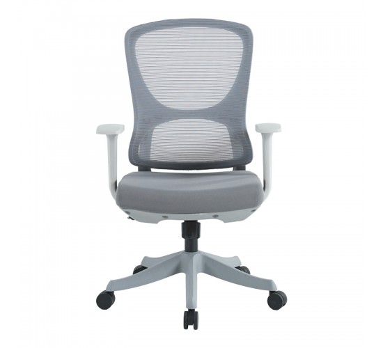 Καρέκλα γραφείου εργασίας Litulo ύφασμα mesh σε γκρι απόχρωση 51x50.5x98/106εκ Υλικό: METAL - MESH FABRIC - PP - 6CM FOAM SEAT FROM PLYWOOD 254-000014