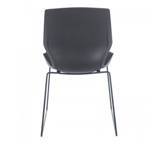 Καρέκλα επισκέπτη Genuine PP-PU σε μαύρη απόχρωση με μαξιλάρι 47x52x85εκ Υλικό: PP  - PU - METAL 254-000015
