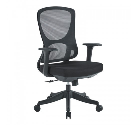 Καρέκλα γραφείου εργασίας Litulo ύφασμα mesh μαύρο 51x50.5x98/106εκ Υλικό: METAL - MESH FABRIC - PP - 6CM FOAM SEAT FROM PLYWOOD 254-000016