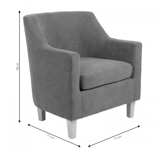 Πολυθρόνα Joyful ύφασμα ανθρακί-φυσικό 71x71x78εκ Υλικό: FABRIC 255-000007