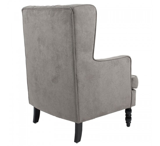 Πολυθρόνα - μπερζέρα Efficient ύφασμα γκρι-μαύρο 72x97x100εκ Υλικό: FABRIC 255-000018