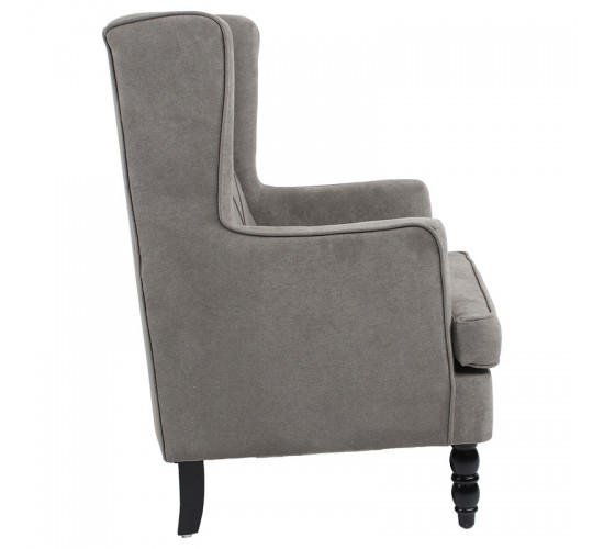 Πολυθρόνα - μπερζέρα Efficient ύφασμα γκρι-μαύρο 72x97x100εκ Υλικό: FABRIC 255-000018