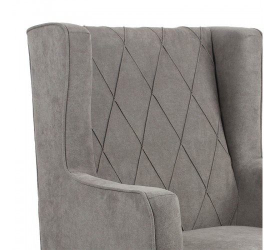 Πολυθρόνα - μπερζέρα Efficient ύφασμα γκρι-μαύρο 72x97x100εκ Υλικό: FABRIC 255-000018