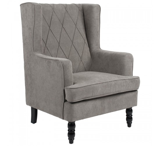 Πολυθρόνα - μπερζέρα Efficient ύφασμα γκρι-μαύρο 72x97x100εκ Υλικό: FABRIC 255-000018