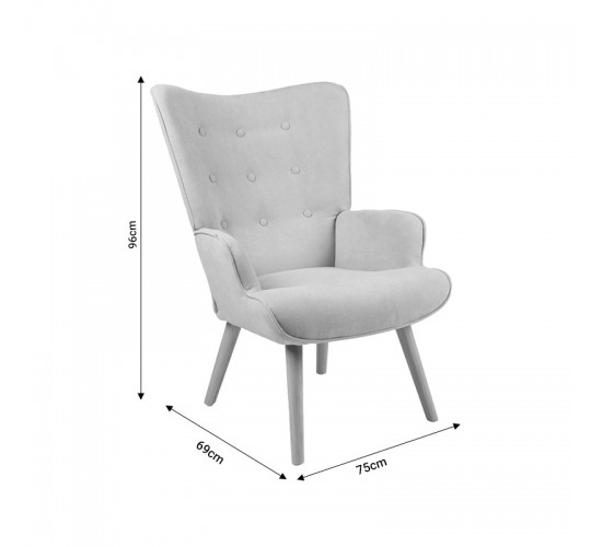 Πολυθρόνα Fluffy βελούδο ταμπά-φυσικό πόδι 75x69x96εκ Υλικό: VELVET - WOOD 255-000026 Πολυθρόνα Fluffy βελούδο ταμπά-φυσικό πόδι 75x69x96εκ Υλικό: VELVET - WOOD 255-000026