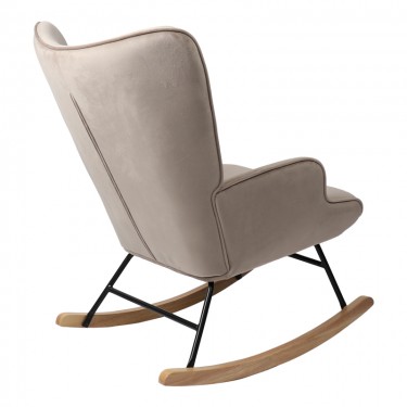 Κουνιστή πολυθρόνα Georgia βελούδο μπεζ-φυσικό 75x71x95εκ Υλικό: VELVET  - METAL -WOOD 255-000028