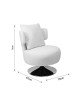 Πολυθρόνα με μαξιλάρι Percival μπουκλέ ύφασμα λευκό-βάση χρωμίου 76x67x76εκ Υλικό: TEDDY FABRIC 255-000039