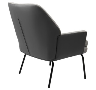 Πολυθρόνα Kieran ύφασμα γκρι- πόδι μαύρο 77x69x82.5εκ Υλικό: FABRIC 255-000044