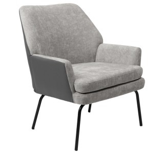 Πολυθρόνα Kieran ύφασμα γκρι- πόδι μαύρο 77x69x82.5εκ Υλικό: FABRIC 255-000044