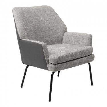 Πολυθρόνα Kieran ύφασμα γκρι- πόδι μαύρο 77x69x82.5εκ Υλικό: FABRIC 255-000044