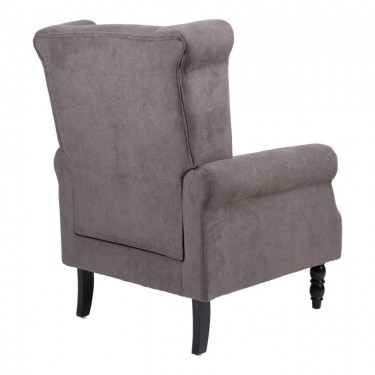 Πολυθρόνα Piore ανθρακί ύφασμα και πόδι rubberwood σε μαύρη απόχρωση 77x80x106εκ Υλικό: FABRIC - WOOD 255-000070