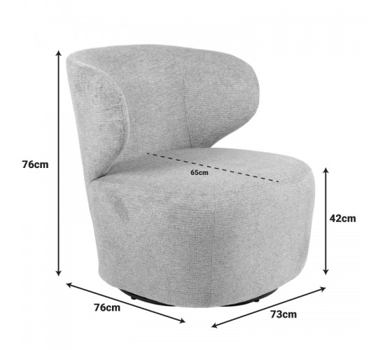 Πολυθρόνα Marelia περιστρεφόμενη λαδί ύφασμα 73x76x76εκ Υλικό: FABRIC - STEEL 255-000071
