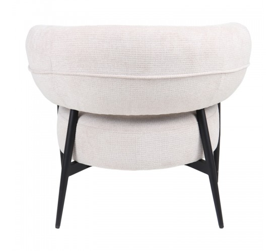 Πολυθρόνα Penfel ύφασμα σε κρεμ απόχρωση με πόδι μαύρο μέταλλο 85x72x73εκ Υλικό: FABRIC  - STEEL - WOODEN FRAME 255-000074