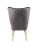 Πολυθρόνα με υποπόδιο Melisia γκρι βελούδο και ξύλινο πόδι σε φυσική απόχρωση 59x67x94εκ Υλικό: VELVET - WOOD 255-000076
