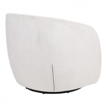 Πολυθρόνα Barrelo περιστρεφόμενη με κρεμ ύφασμα 77x72x69εκ Υλικό: FABRIC - WOODEN FRAME 255-000082