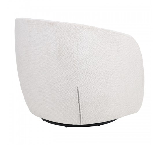 Πολυθρόνα Barrelo περιστρεφόμενη με κρεμ ύφασμα 77x72x69εκ Υλικό: FABRIC - WOODEN FRAME 255-000082