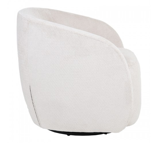 Πολυθρόνα Barrelo περιστρεφόμενη με κρεμ ύφασμα 77x72x69εκ Υλικό: FABRIC - WOODEN FRAME 255-000082