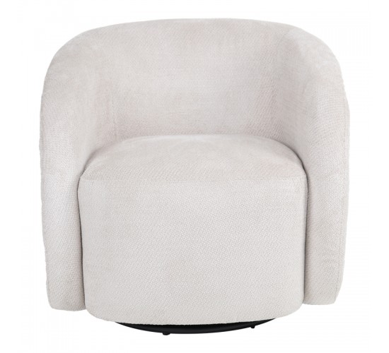 Πολυθρόνα Barrelo περιστρεφόμενη με κρεμ ύφασμα 77x72x69εκ Υλικό: FABRIC - WOODEN FRAME 255-000082