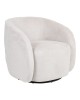 Πολυθρόνα Barrelo περιστρεφόμενη με κρεμ ύφασμα 77x72x69εκ Υλικό: FABRIC - WOODEN FRAME 255-000082