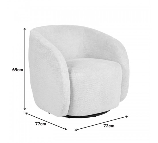 Πολυθρόνα Barrelo περιστρεφόμενη ύφασμα σάπιο μήλο 77x72x69εκ Υλικό: FABRIC - WOODEN FRAME 255-000083