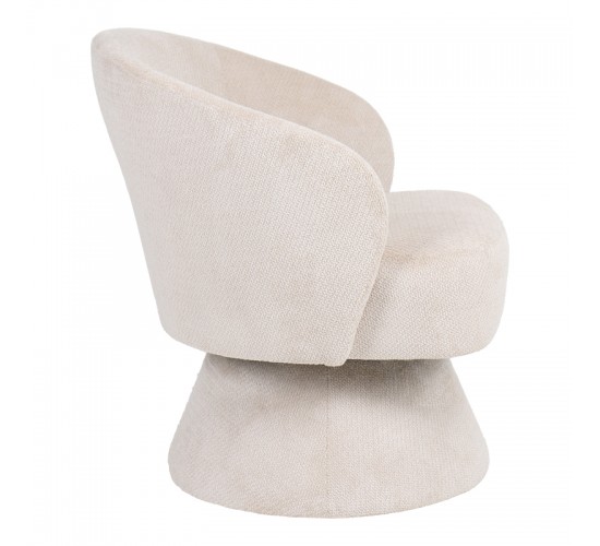 Πολυθρόνα Cioura περιστρεφόμενη ύφασμα μπεζ 70x68x75εκ Υλικό: FABRIC - WOODEN and METAL FRAME 255-000084