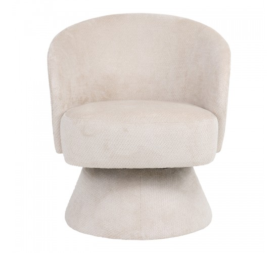 Πολυθρόνα Cioura περιστρεφόμενη ύφασμα μπεζ 70x68x75εκ Υλικό: FABRIC - WOODEN and METAL FRAME 255-000084