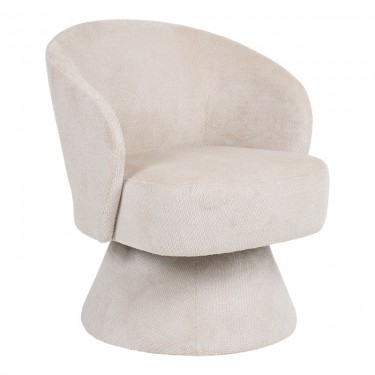 Πολυθρόνα Cioura περιστρεφόμενη ύφασμα μπεζ 70x68x75εκ Υλικό: FABRIC - WOODEN and METAL FRAME 255-000084