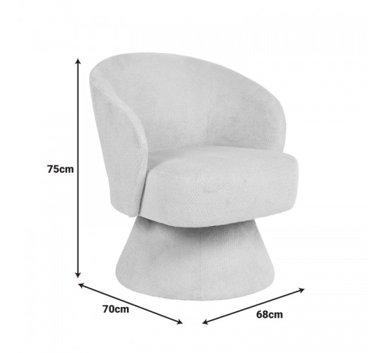 Πολυθρόνα Cioura περιστρεφόμενη ύφασμα μπεζ 70x68x75εκ Υλικό: FABRIC - WOODEN and METAL FRAME 255-000084