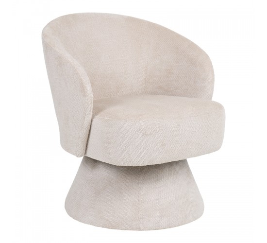 Πολυθρόνα Cioura περιστρεφόμενη ύφασμα μπεζ 70x68x75εκ Υλικό: FABRIC - WOODEN and METAL FRAME 255-000084