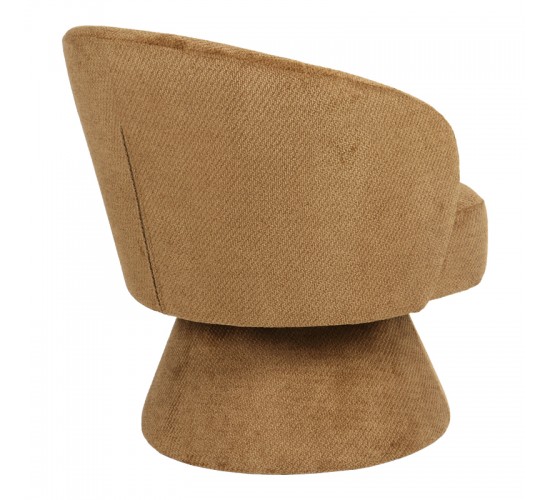 Πολυθρόνα Cioura περιστρεφόμενη καφέ ύφασμα 70x68x75εκ Υλικό: FABRIC - WOODEN and METAL FRAME 255-000085