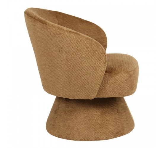 Πολυθρόνα Cioura περιστρεφόμενη καφέ ύφασμα 70x68x75εκ Υλικό: FABRIC - WOODEN and METAL FRAME 255-000085