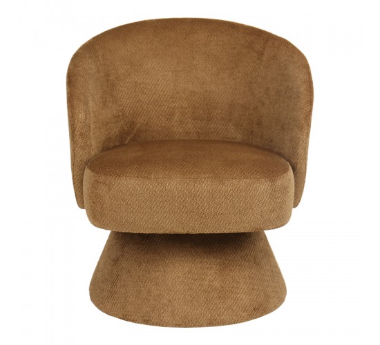 Πολυθρόνα Cioura περιστρεφόμενη καφέ ύφασμα 70x68x75εκ Υλικό: FABRIC - WOODEN and METAL FRAME 255-000085