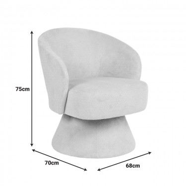 Πολυθρόνα Cioura περιστρεφόμενη καφέ ύφασμα 70x68x75εκ Υλικό: FABRIC - WOODEN and METAL FRAME 255-000085
