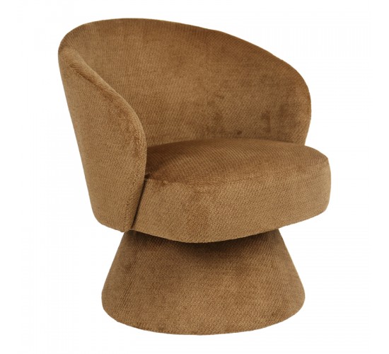 Πολυθρόνα Cioura περιστρεφόμενη καφέ ύφασμα 70x68x75εκ Υλικό: FABRIC - WOODEN and METAL FRAME 255-000085