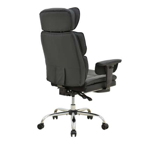 Καρέκλα γραφείου διευθυντή με υποπόδιο Zanci pu μαυρο 70x66x112-120εκ Υλικό: PU - -PVC - METAL 256-000015