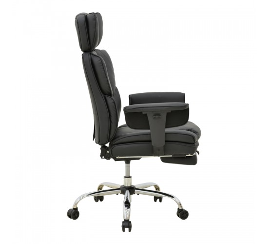 Καρέκλα γραφείου διευθυντή με υποπόδιο Zanci pu μαυρο 70x66x112-120εκ Υλικό: PU - -PVC - METAL 256-000015